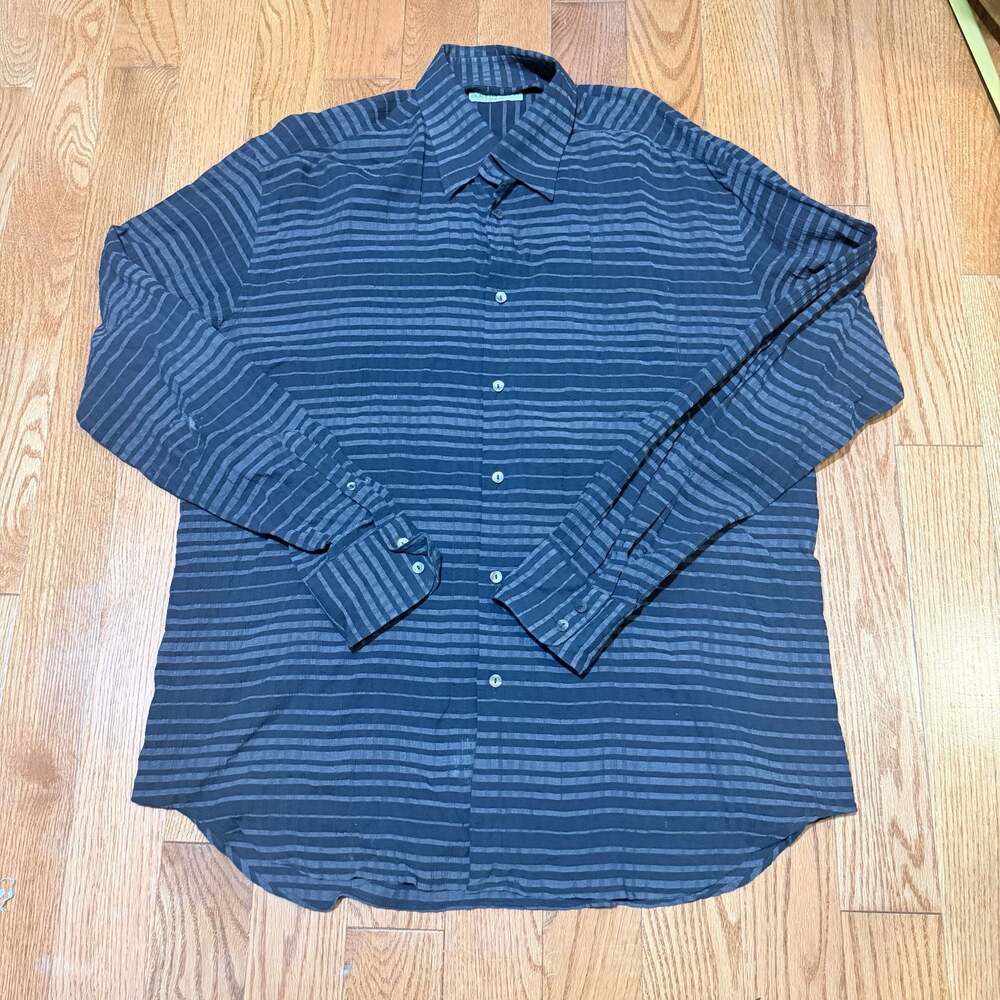 Dolce & Gabbana Mens Striped Long Sleeve Button Up Dress Shirt Size 17.5 / 44